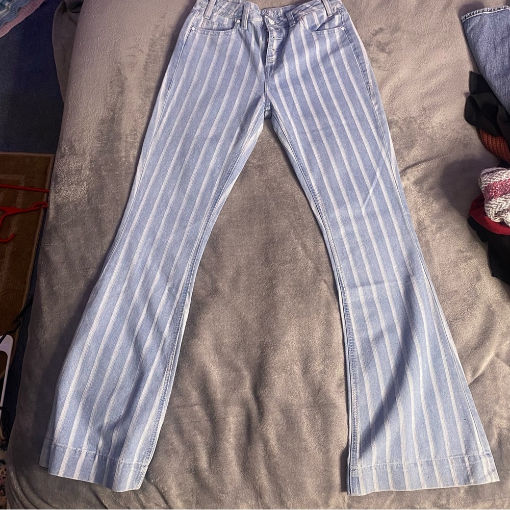 Rocknroll wide leg striped jeans brand new size 29 36